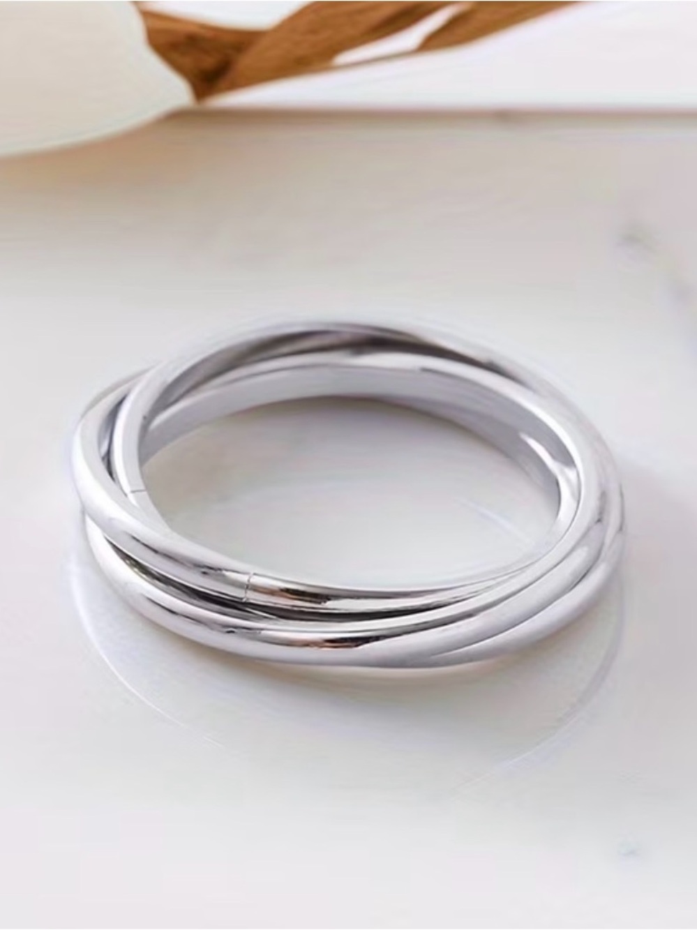 Sterling Silver Triple-Band Stackable Ring - Silver